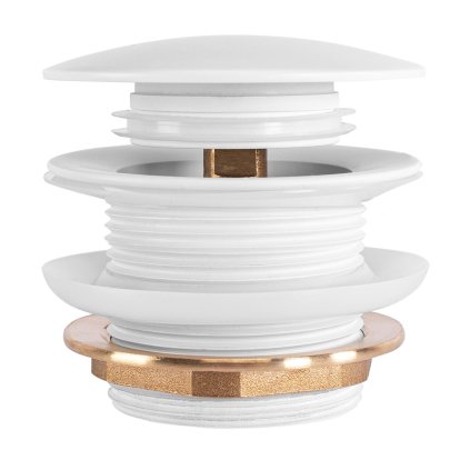 Rea, dop universal de scurgere pentru cadă tip Click-Clack 6cm, fără preaplin, alb, REA-W2017