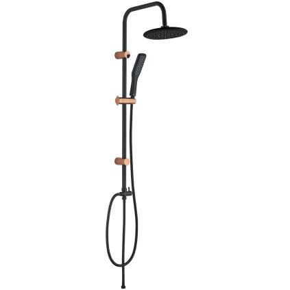 Kuchinox Alanis, set de duș cu duș manual și cap de duș, negru-auriu roz, LAV-PQI_80OX