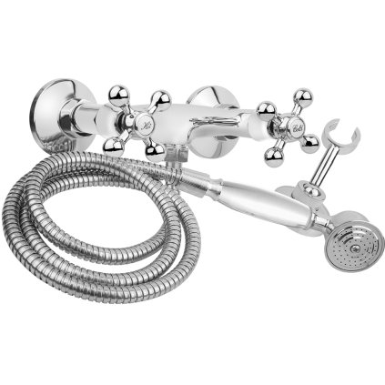 Kuchinox Stilo, baterie de duș cu montare pe perete și set de duș manual, crom, LAV-BKI_041D