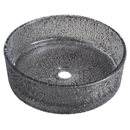 Sapho, lavoar de blat ERSEL din sticlă gravată, diametru 39,5 cm, negru, TY323B