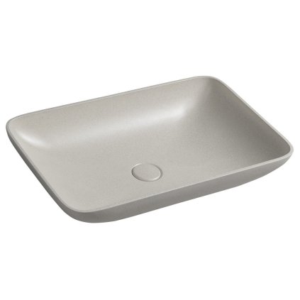 Sapho, lavoar de blat din beton INFRANE, inclusiv scurgere, 57x37cm, gresie albă, AR460