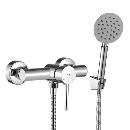 Kuchinox Noia, baterie duș de perete cu set de duș manual, crom, LAV-BNK_041D