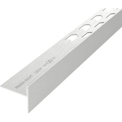 Mexen Line-B, șină de jgheab 120 cm, dreapta, oțel periat, 181001120R