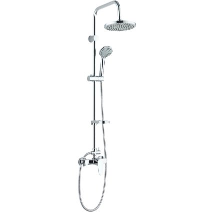 Kuchinox Intra, set de duș de perete cu baterie cu manetă, duș manual și duș fix, cromat, LAV-PKI_00OB