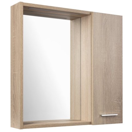 Aqualine, bucătărie ZOJA/KERAMIA FRESH STRIP cu iluminare LED, 60x60x14cm, dreapta, stejar platinat, 45028S