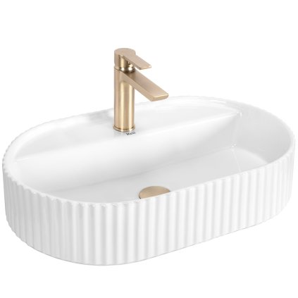 Lavoar de blat Rea Marcela, 600x370x135 mm, alb lucios, REA-U4002