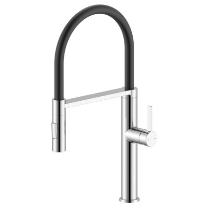 Sapho, baterie chiuvetă independentă ATON cu pulverizator, crom-negru, EV125