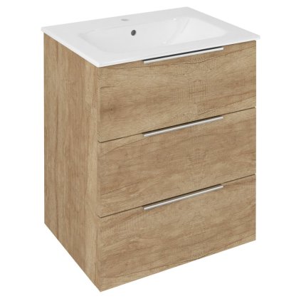 Sapho, dulap lavoar CIRASA 59,2x75x46cm, 3x sertar, stejar Alabama, CR631-2222