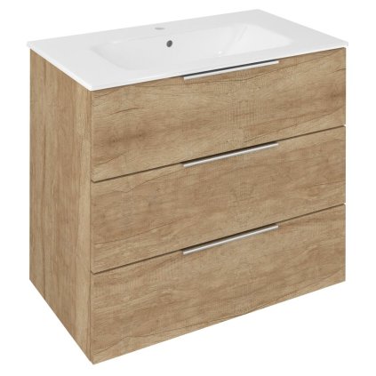 Sapho, dulap lavoar CIRASA 79,8x75x46cm, 3x sertare, stejar Alabama, CR831-2222