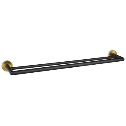 Sapho, suport dublu pentru prosoape LARISSA 600 mm, negru/auriu mat, WS011BG