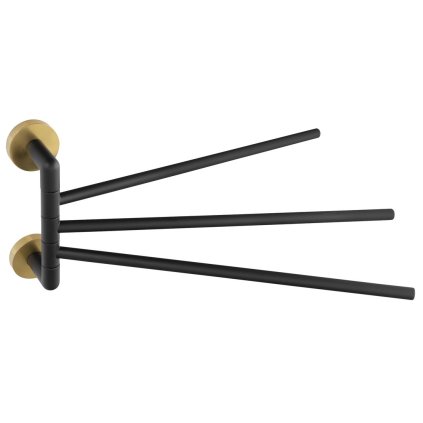 Sapho, suport triplu pentru prosoape LARISSA, rotativ 350 mm, negru/auriu mat, WS022BG