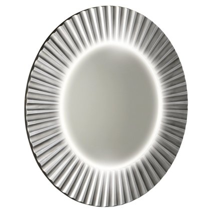 Sapho, oglindă rotundă PRIDE cu iluminare LED în ramă, diametru 90cm, argintie, PD952