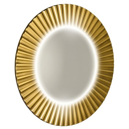 Sapho, oglindă rotundă PRIDE cu iluminare LED în ramă, diametru 90cm, auriu, PD950