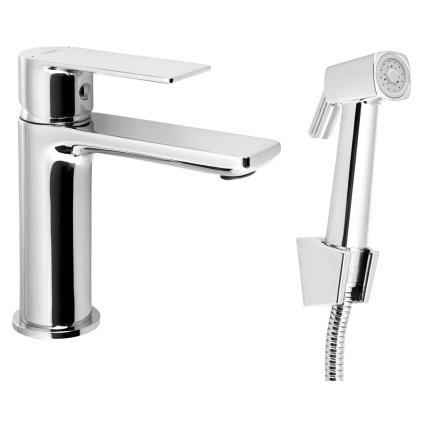 Aqualine, Baterie lavoar cu spray bideu, crom, SK401