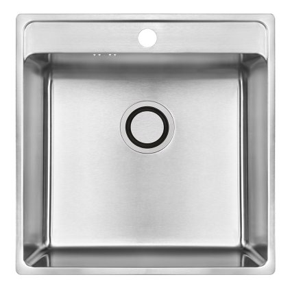 Laveo Besos, chiuvetă din oțel inoxidabil cu 1 compartiment 480x490x210 mm, oțel periat, LAV-SLB_010T
