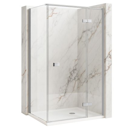 Rea Atlas, cabină de duș 90 (ușă) x 100 (perete), partea dreaptă, sticlă transparentă 6 mm, profil cromat, KPL-K4561