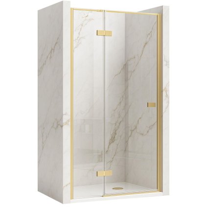 Rea Atlas, ușă de duș 90x200cm, varianta dreaptă, sticlă transparentă de 6mm, profil auriu mat, KPL-K4670