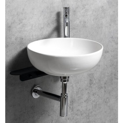 Sapho, lavoar TETRIS cu suport pentru mixer vertical în dreapta, negru mat, TZ420-01