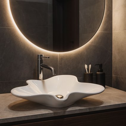 Lavoar de blat Rea Izolda, 530x460x120 mm, alb lucios, REA-U6365