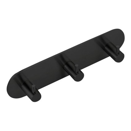 Sapho, cârlig triplu autoadeziv, rotund, negru mat, 32203B