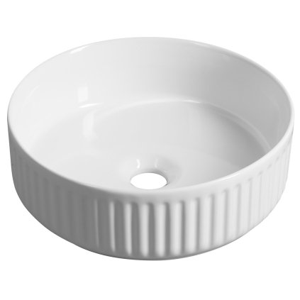 Isvea, chiuveta de blat din ceramica ION, diametru 36 cm, alb, 10NF66036