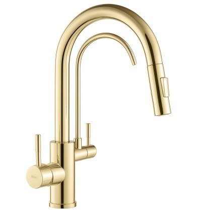 Rea Eco Fresh, baterie de chiuvetă cu cioc pentru filtru de apă potabilă, auriu strălucitor, REA-B8989