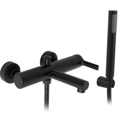 Rea Pixel, baterie cadă cu set de duș manual, negru mat, REA-B4523