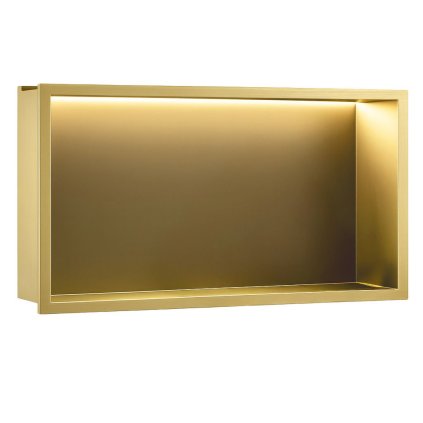 Rea, Raft încastrat LED 60x30x10 cm, 12W, 3000K, auriu mat, REA-08543