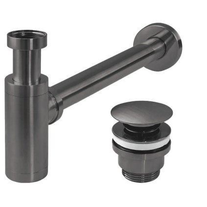 Rea, sifon pentru lavoar cu dop universal Click-Clack, grafit, REA-A1562
