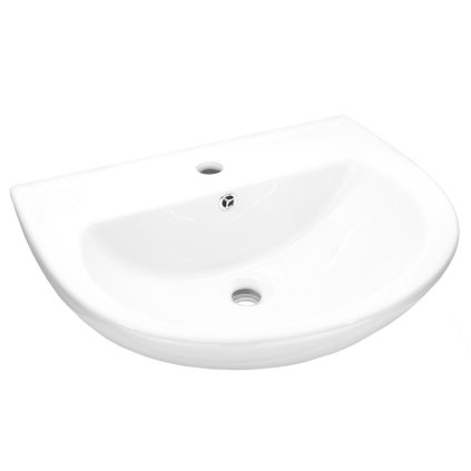 Mereo, lavoar ceramic de perete 56x44x19 cm, alb lucios, MER-VSD56U