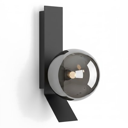 Toolight, lampă de perete cu sticlă fumurie, 1xE27, APP1757-1W, neagră, OSW-04318