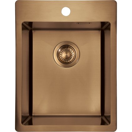 Chiuvetă Deante Olfato din oțel inoxidabil cu 1 cuvă, 390x505x200 mm, bronz periat, DEA-ZPO_C10E