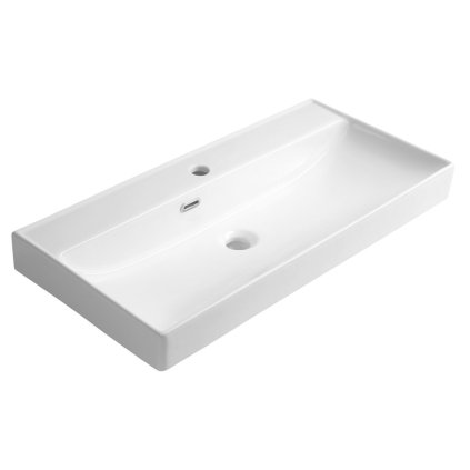Lavoar ceramic Aqualine, PARLA, 80x38cm, alb, 9980