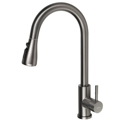 Sapho, baterie chiuvetă MIKELA cu duș extractibil, grafit, 1106-30GM