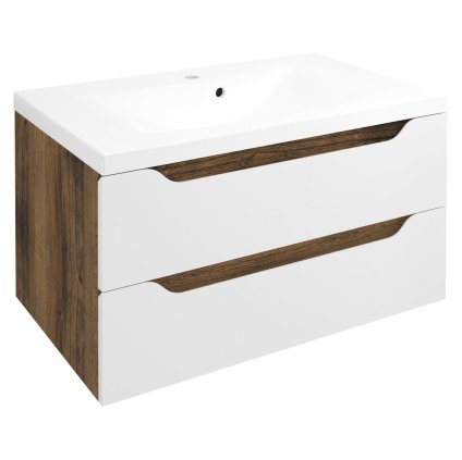 Sapho, Dulap lavoar WAVE 79.7x45x47.8cm, alb/stejar Collingwood, WA080-3019