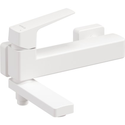 Deante Blur, baterie de cadă cu montare pe perete și gură pivotantă, 150 mm, alb mat, DEA-BQL_A12M