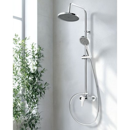 Invena Kalymnos, set de duș cu baterie cu pârghie, crom, INV-AU-28-001-V