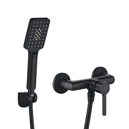 Laveo Alita, baterie duș cu set de duș manual, negru mat, LAV-BVA_741D