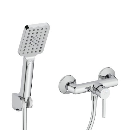 Laveo Alita, baterie duș cu set de duș manual, crom, LAV-BVA_041D