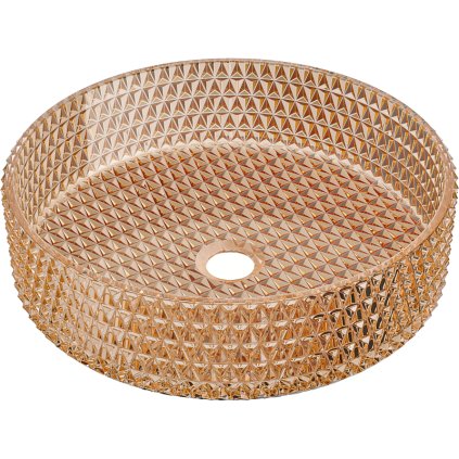 Mexen Aura, lavoar de blat din sticlă 39 × 39 cm, auriu roz, 24013968