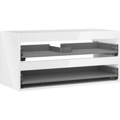 Mexen Box-A, dulap suspendat 100 cm, 2 sertare, alb lucios, 91AX0-1000-470-2-00