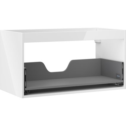 Mexen Box-A, dulap suspendat 90 cm, 1 sertar, alb lucios, 91AX0-0900-470-1-00