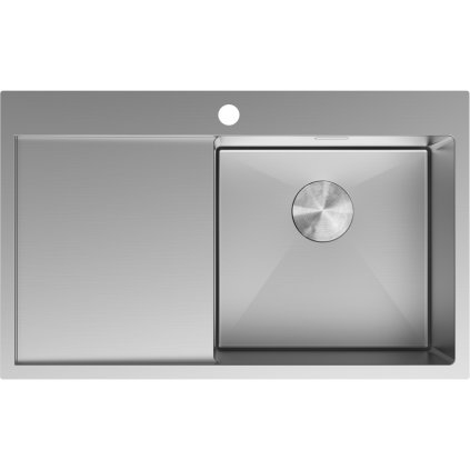 Chiuvetă Mexen Exar, din oțel inoxidabil cu 1 cuvă și scurgător, dreapta, 780 x 480 mm, oțel periat, 6434781010P-01