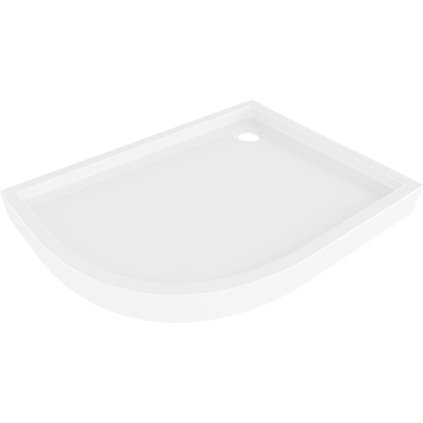 Mexen Flow+, cădiță de duș asimetrică, cu formă de sfert de cerc, dreapta, 100 x 80 cm, alb lucios, 46Q108010RH