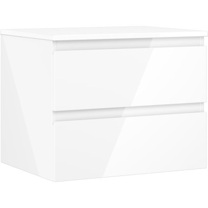 Mexen Orio, mobilier de baie 60 cm cu blat, 2 sertare, alb lucios, 91A10-06047-2-BFFC00