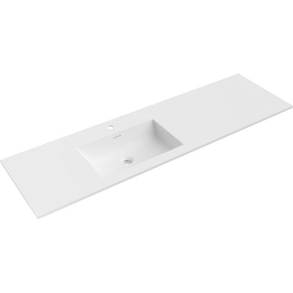 Chiuvetă sub blat Mexen Otis, stânga, 161 × 46,5 cm, alb mat, 25181601L