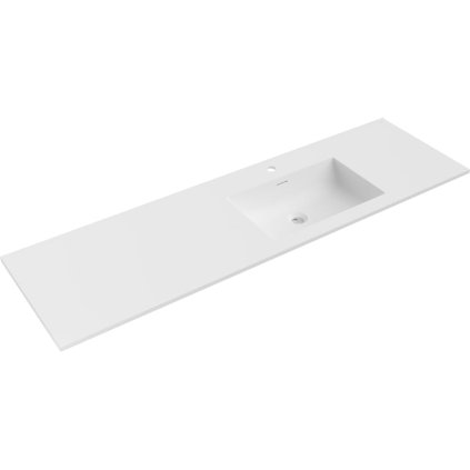 Chiuvetă sub blat Mexen Otis, dreapta, 161 × 46,5 cm, alb mat, 25181601P