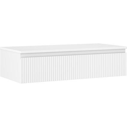 Mexen Rivel, mobilier de baie 100 cm cu blat, 1 sertar, canelat, alb mat, 91A20-10023-1-BFC01