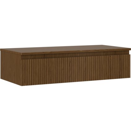 Mexen Rivel, mobilier de baie 100 cm cu blat, 1 sertar, canelat, nuc, 91A20-10023-1-BFC86