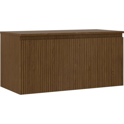 Mexen Rivel, mobilier de baie 100 cm cu blat, 1 sertar, canelat, nuc, 91A20-10047-1-BFC86